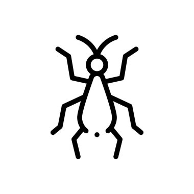 Böcek simgesi. Beyaz Arkaplanda İnce Doğrusal Tasarım