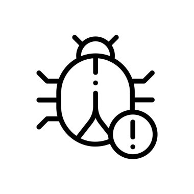 Böcek simgesi. Beyaz Arkaplanda İnce Doğrusal Tasarım