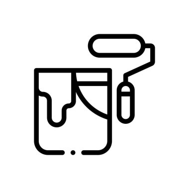 Kova ikonu. Beyaz Arkaplanda İnce Doğrusal Tasarım