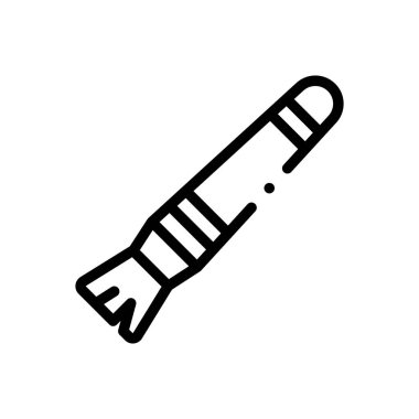 fırça simgesi. Beyaz Arkaplanda İnce Doğrusal Tasarım