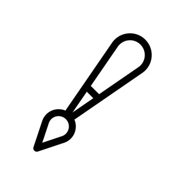 fırça simgesi. Beyaz Arkaplanda İnce Doğrusal Tasarım