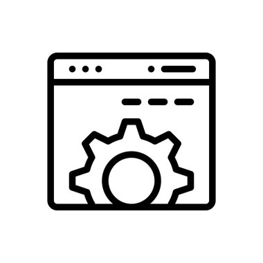 Tarayıcı simgesi. Beyaz Arkaplanda İnce Doğrusal Tasarım