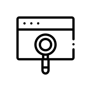 Tarayıcı simgesi. Beyaz Arkaplanda İnce Doğrusal Tasarım