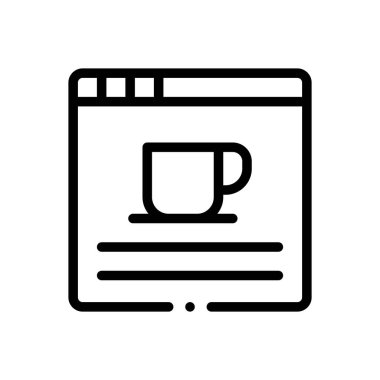 Tarayıcı simgesi. Beyaz Arkaplanda İnce Doğrusal Tasarım