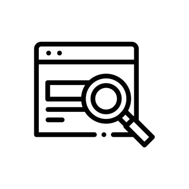 Tarayıcı simgesi. Beyaz Arkaplanda İnce Doğrusal Tasarım