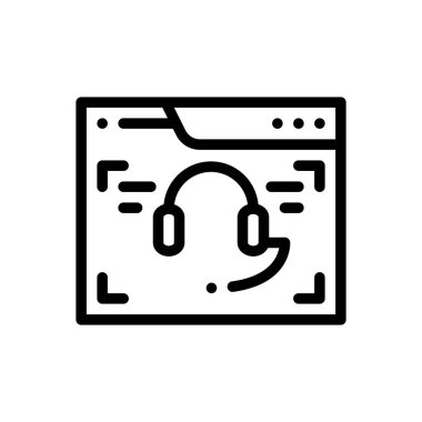 Tarayıcı simgesi. Beyaz Arkaplanda İnce Doğrusal Tasarım