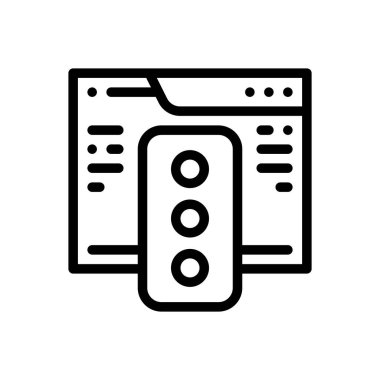 Tarayıcı simgesi. Beyaz Arkaplanda İnce Doğrusal Tasarım