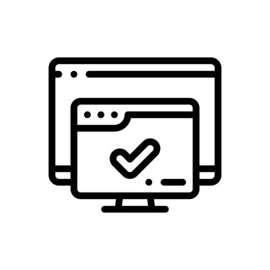 Tarayıcı simgesi. Beyaz Arkaplanda İnce Doğrusal Tasarım