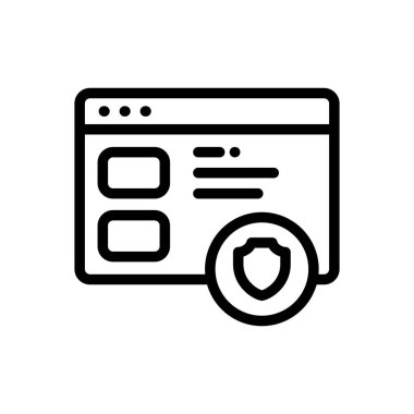 Tarayıcı simgesi. Beyaz Arkaplanda İnce Doğrusal Tasarım