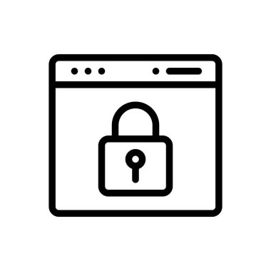 Tarayıcı simgesi. Beyaz Arkaplanda İnce Doğrusal Tasarım