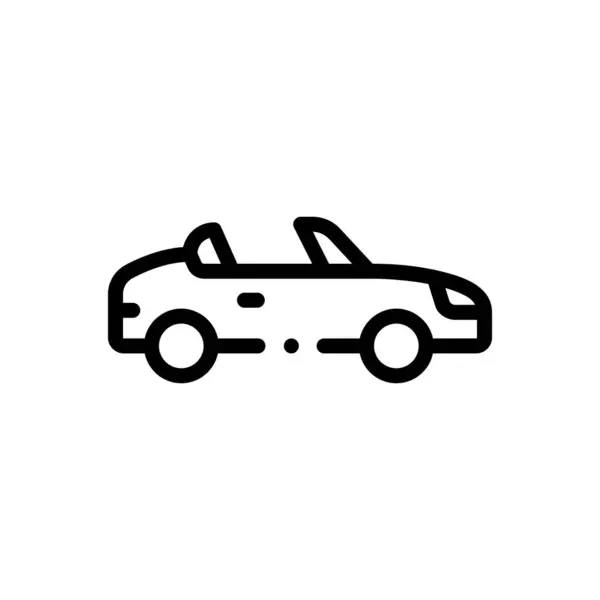 Cabriolet simgesi. Beyaz Arkaplanda İnce Doğrusal Tasarım