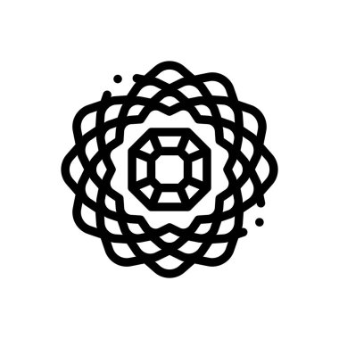 Broş ikonu. Beyaz Arkaplanda İnce Doğrusal Tasarım