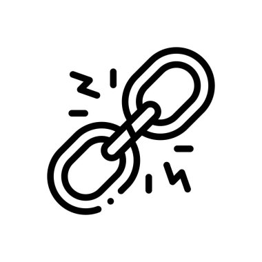 Kırık halka simgesi. Beyaz Arkaplanda İnce Doğrusal Tasarım