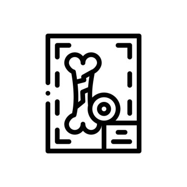 Kırık kemik ikonu. Beyaz Arkaplanda İnce Doğrusal Tasarım