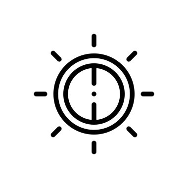 parlaklık simgesi. Beyaz Arkaplanda İnce Doğrusal Tasarım