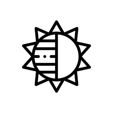 parlaklık simgesi. Beyaz Arkaplanda İnce Doğrusal Tasarım