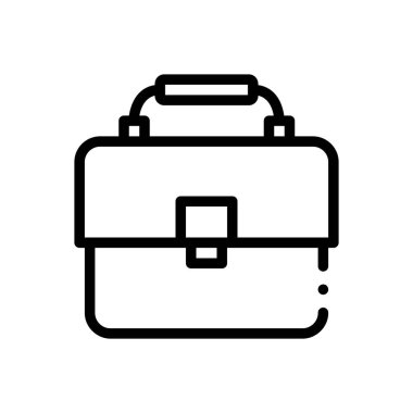 Evrak çantası ikonu. Beyaz Arkaplanda İnce Doğrusal Tasarım