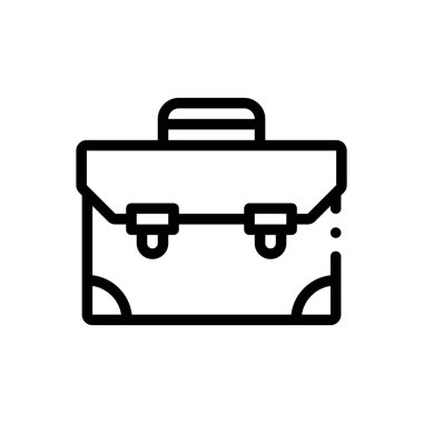 Evrak çantası ikonu. Beyaz Arkaplanda İnce Doğrusal Tasarım