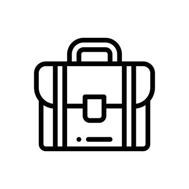 Evrak çantası ikonu. Beyaz Arkaplanda İnce Doğrusal Tasarım