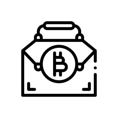 Evrak çantası ikonu. Beyaz Arkaplanda İnce Doğrusal Tasarım