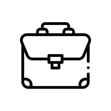 Evrak çantası ikonu. Beyaz Arkaplanda İnce Doğrusal Tasarım