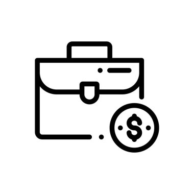 Evrak çantası ikonu. Beyaz Arkaplanda İnce Doğrusal Tasarım