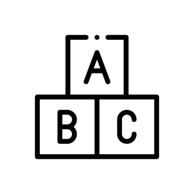 Tuğla simgesi. Beyaz Arkaplanda İnce Doğrusal Tasarım