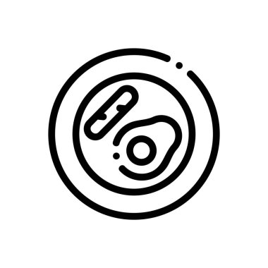 Kahvaltı ikonu. Beyaz Arkaplanda İnce Doğrusal Tasarım