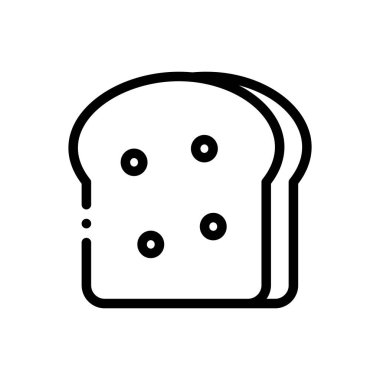 Ekmek ikonu. Beyaz Arkaplanda İnce Doğrusal Tasarım