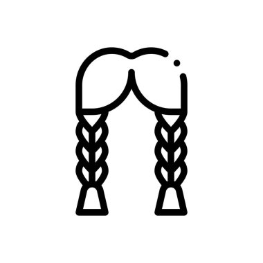 Örgü simgesi. Beyaz Arkaplanda İnce Doğrusal Tasarım