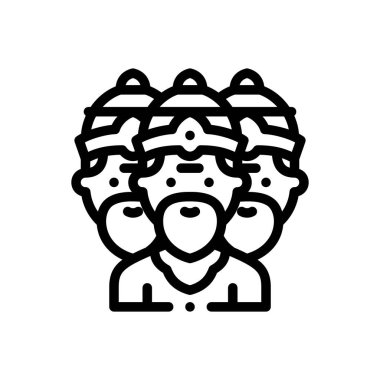 Brahma ikonu. Beyaz Arkaplanda İnce Doğrusal Tasarım