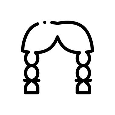 Örgü simgesi. Beyaz Arkaplanda İnce Doğrusal Tasarım