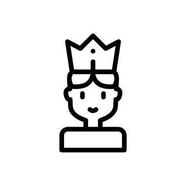 Erkek ikonu. Beyaz Arkaplanda İnce Doğrusal Tasarım