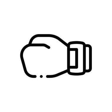 Boks eldiveni ikonu. Beyaz Arkaplanda İnce Doğrusal Tasarım