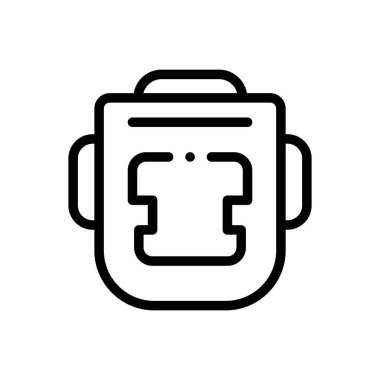 Boks maskesi ikonu. Beyaz Arkaplanda İnce Doğrusal Tasarım