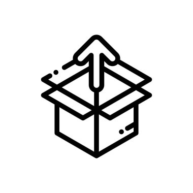 kutu simgesi. Beyaz Arkaplanda İnce Doğrusal Tasarım