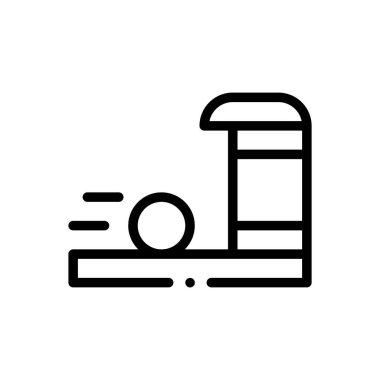 Bowling kulvarı ikonu. Beyaz Arkaplanda İnce Doğrusal Tasarım