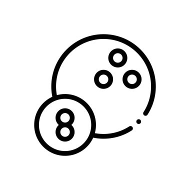 Bowling topu ikonu. Beyaz Arkaplanda İnce Doğrusal Tasarım