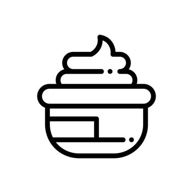 Kase ikonu. Beyaz Arkaplanda İnce Doğrusal Tasarım