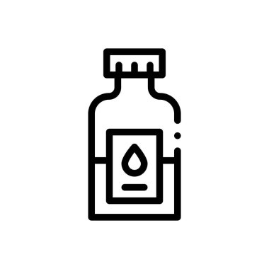 Şişe simgesi. Beyaz Arkaplanda İnce Doğrusal Tasarım