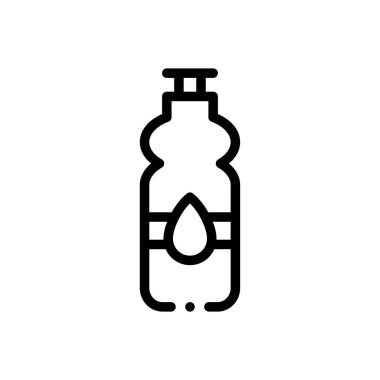 Şişe simgesi. Beyaz Arkaplanda İnce Doğrusal Tasarım