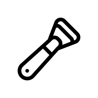 Şişe açacağı simgesi. Beyaz Arkaplanda İnce Doğrusal Tasarım