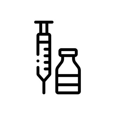 Botoks ikonu. Beyaz Arkaplanda İnce Doğrusal Tasarım