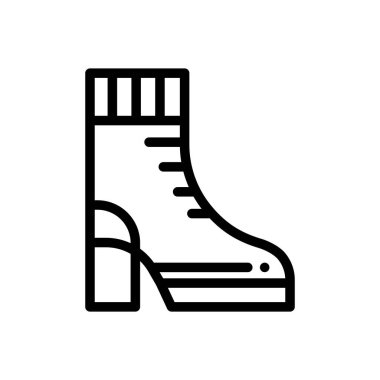 Çizme ikonu. Beyaz Arkaplanda İnce Doğrusal Tasarım
