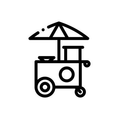 Booth ikonu. Beyaz Arkaplanda İnce Doğrusal Tasarım