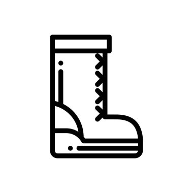 Çizme simgesi. Beyaz Arkaplanda İnce Doğrusal Tasarım