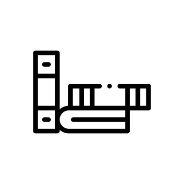 Kitap ikonu. Beyaz Arkaplanda İnce Doğrusal Tasarım