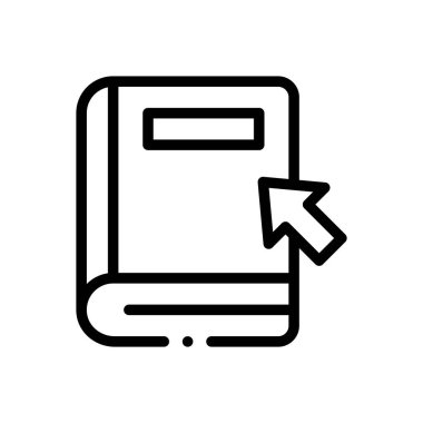 Kitap ikonu. Beyaz Arkaplanda İnce Doğrusal Tasarım