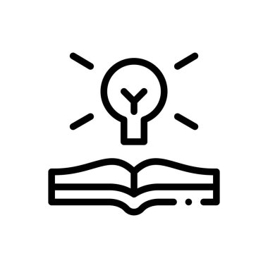 Kitap ikonu. Beyaz Arkaplanda İnce Doğrusal Tasarım