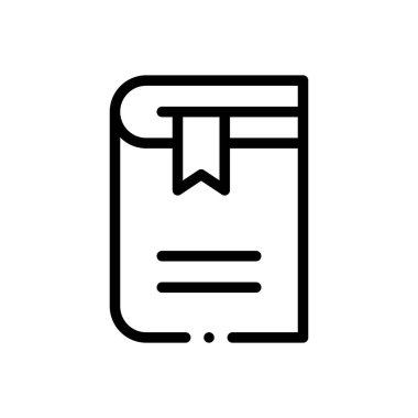 Kitap ikonu. Beyaz Arkaplanda İnce Doğrusal Tasarım